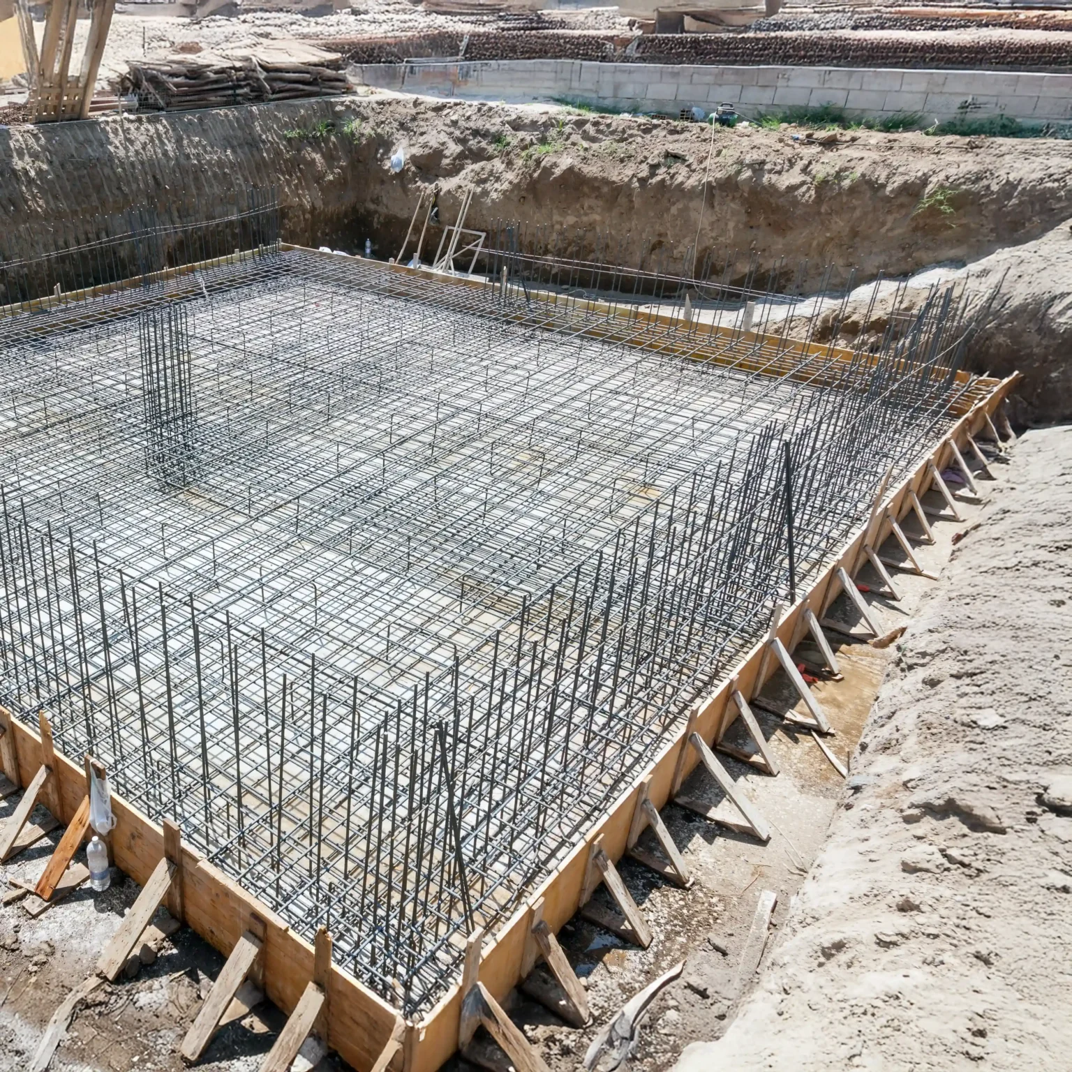 Freshly poured residential concrete foundation for a new home in Washington County, Wisconsin by Van Wyks Inc.