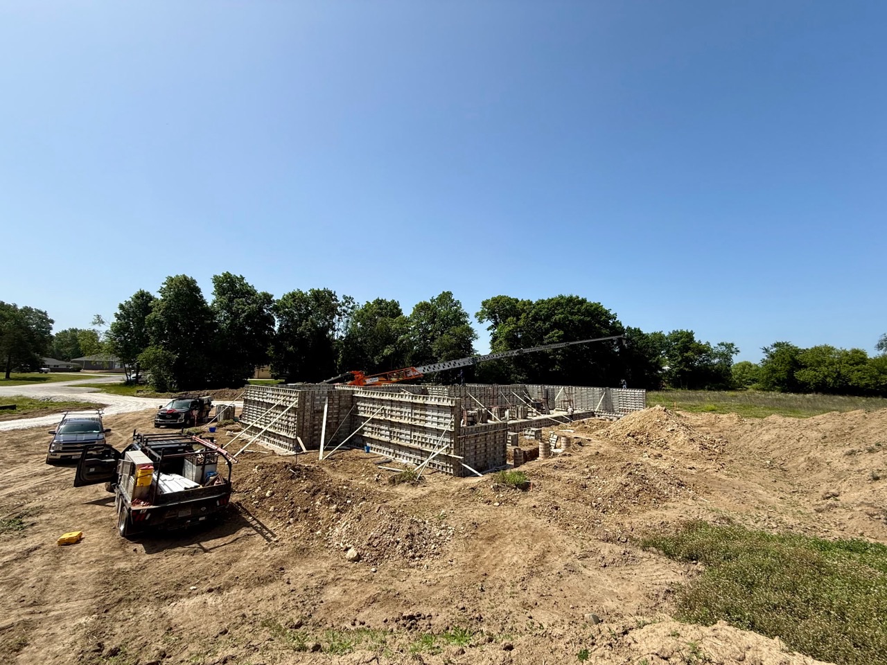 Concrete wall forms being placed for a residential home in Eastern Wisconsin by Van Wyks Inc.